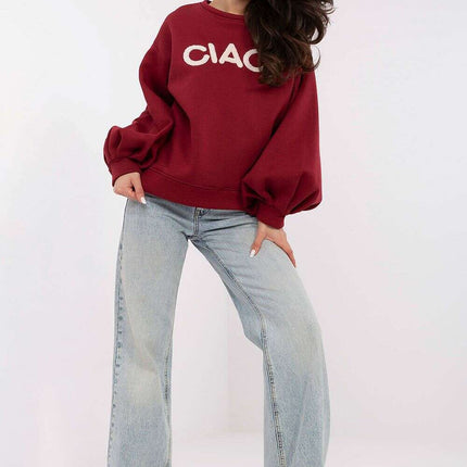 Women’s Cotton Elastane Sweatshirt – Puffy Sleeves & Modern Details