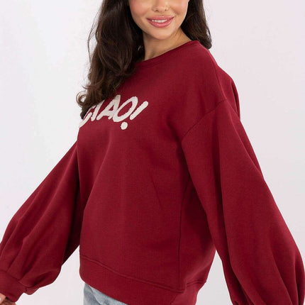 Women’s Cotton Elastane Sweatshirt – Puffy Sleeves & Modern Details