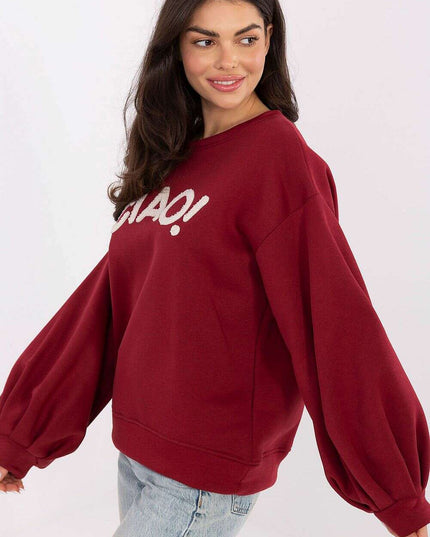 Women’s Cotton Elastane Sweatshirt – Puffy Sleeves & Modern Details