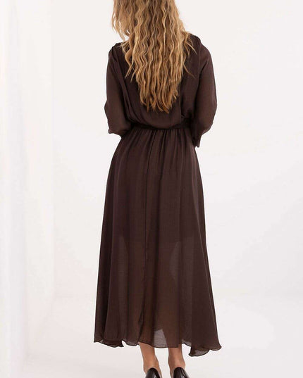 Flared Lyocell-Blend Maxi Daydress with Waist Sash & Lining