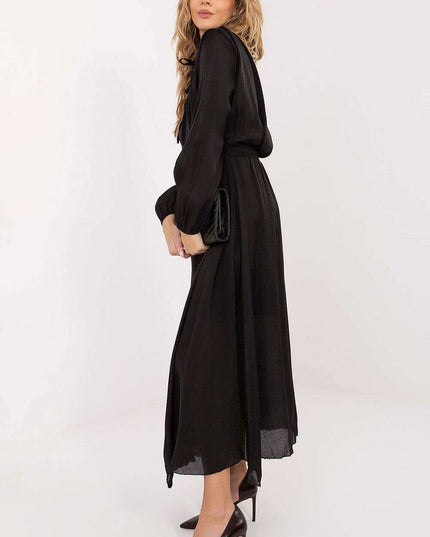 Flared Lyocell-Blend Maxi Daydress with Waist Sash & Lining