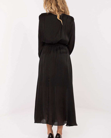 Flared Lyocell-Blend Maxi Daydress with Waist Sash & Lining