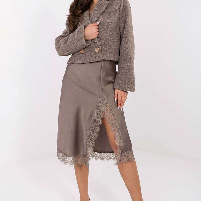 Timeless Elegant Midi Skirt – Elastic Waist, Lace Detail