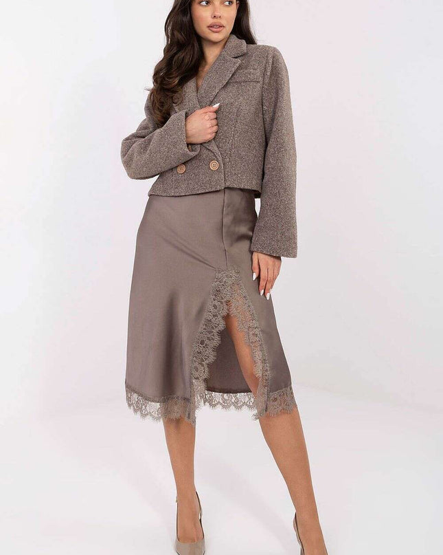 Timeless Elegant Midi Skirt – Elastic Waist, Lace Detail