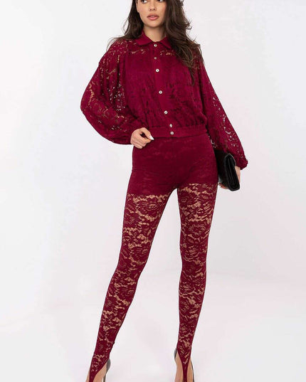 Women’s Lace Openwork Long Sleeve Shirt – Lined, Modern Fit