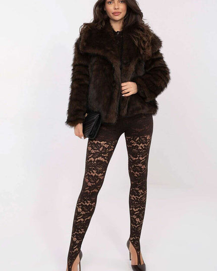 Elegant Lace High Waist Leggings – Lined Comfort, Stretch Fit