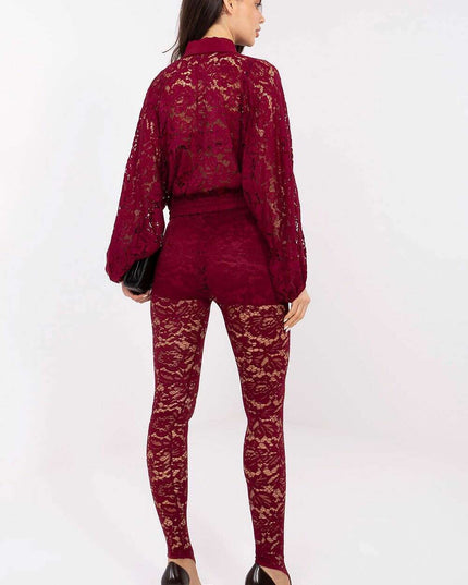 Elegant Lace High Waist Leggings – Lined Comfort, Stretch Fit