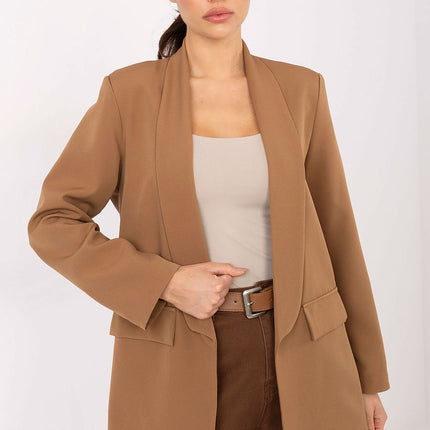 Women's Red Blazer 202901 Elegant Cut With Shoulder Pads