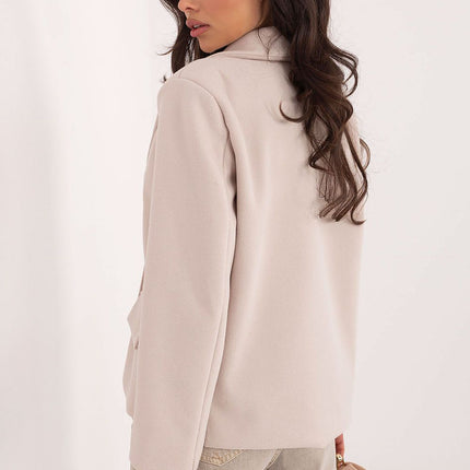 Rue Paris Women's Professional Tailored Coat with Pockets and Belt
