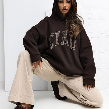 Rue Paris Professional Fleece-Lined Sweatshirt with Ribbed Cuffs