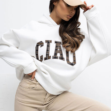 Rue Paris Professional Fleece-Lined Sweatshirt with Ribbed Cuffs
