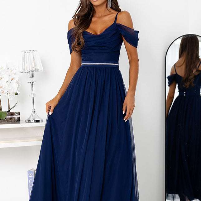 With You Elegant Long Dress with Sleeveless Design and Flowy Skirt