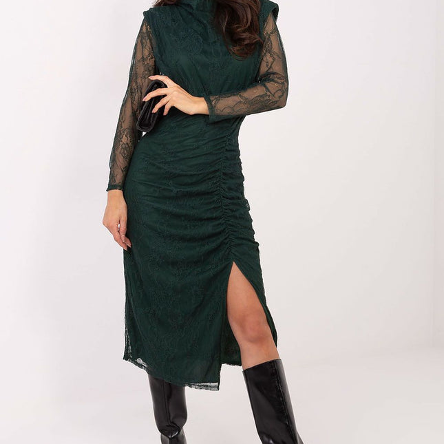 Italy Moda Elegant Evening Dress with Lace Detail and Sleeveless Desig