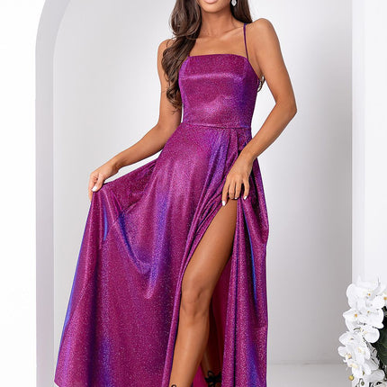 With You Elegant Long Dress with Pockets and Adjustable Straps