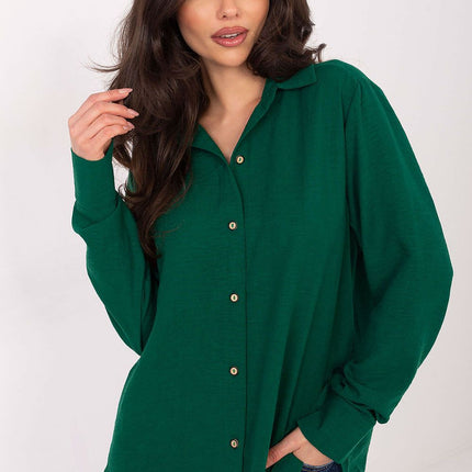 Womens Long Sleeve Shirt With Extended Back Breathable Cotton - Très Elite