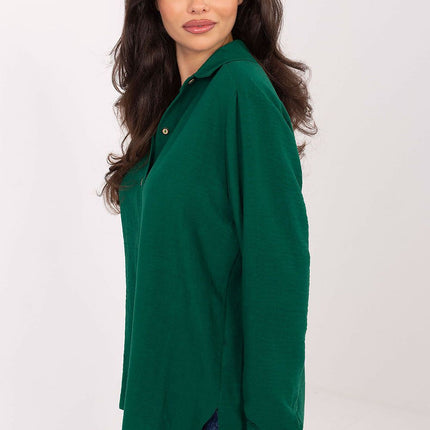 Womens Long Sleeve Shirt With Extended Back Breathable Cotton - Très Elite