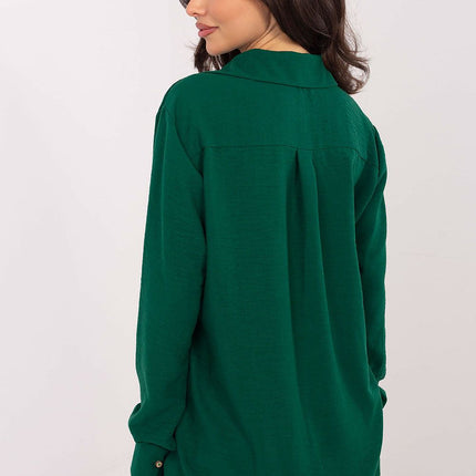 Womens Long Sleeve Shirt With Extended Back Breathable Cotton - Très Elite
