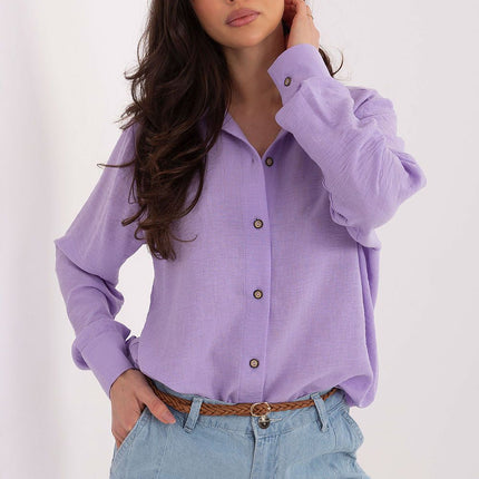 Womens Long Sleeve Shirt With Extended Back Breathable Cotton - Très Elite