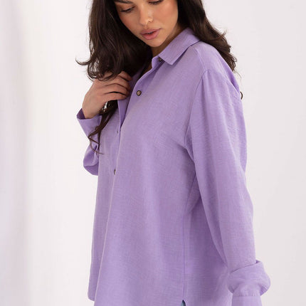 Womens Long Sleeve Shirt With Extended Back Breathable Cotton - Très Elite