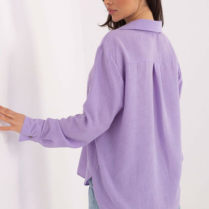 Womens Long Sleeve Shirt With Extended Back Breathable Cotton - Très Elite