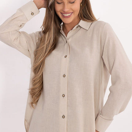 Womens Long Sleeve Shirt With Extended Back Breathable Cotton - Très Elite