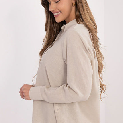 Womens Long Sleeve Shirt With Extended Back Breathable Cotton - Très Elite