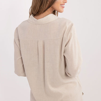 Womens Long Sleeve Shirt With Extended Back Breathable Cotton - Très Elite