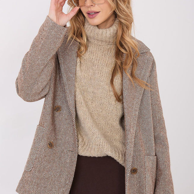 Womens Cashmere Blend Blazer With Elastane For Everyday Casual Workwear - Très Elite