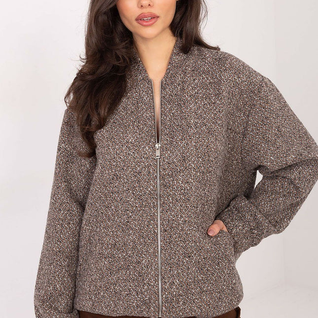 Womens Casual Transitional Bomber Jacket For Autumn Winter Spring - Très Elite