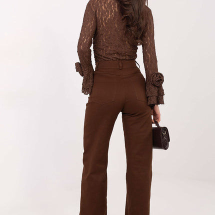 Women's High Waist Straight Leg Jeans in Cotton for Comfort and Durability - Très Elite