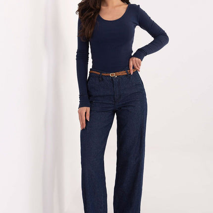 Women's Wide Leg Jeans Cotton Comfort For Everyday Casual Wear - Très Elite