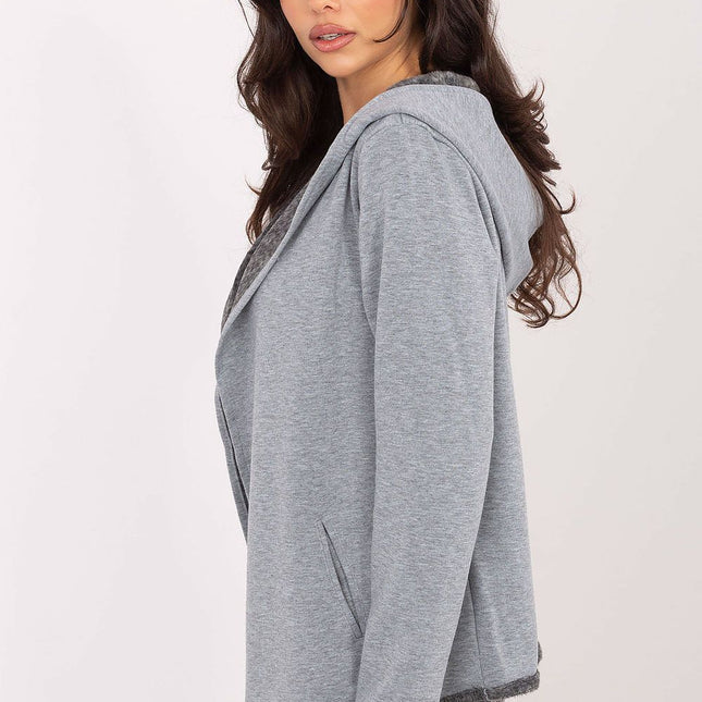 Womens Lapel Collar Pullover Sweatshirt For Casual Everyday Wear - Très Elite
