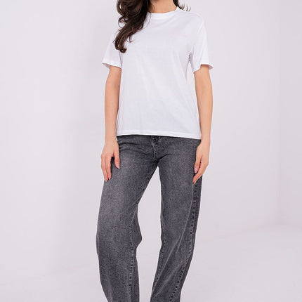 Womens Casual Cotton T Shirt With Front Inscription And Back Print - Très Elite