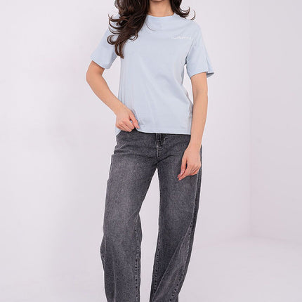 Womens Casual Cotton T Shirt With Front Inscription And Back Print - Très Elite