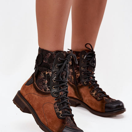 Maciejka Women's Leather Ankle Boots With Floral Side Detail - Très Elite
