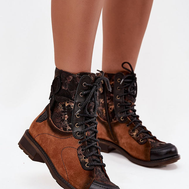 Maciejka Women's Leather Ankle Boots With Floral Side Detail - Très Elite