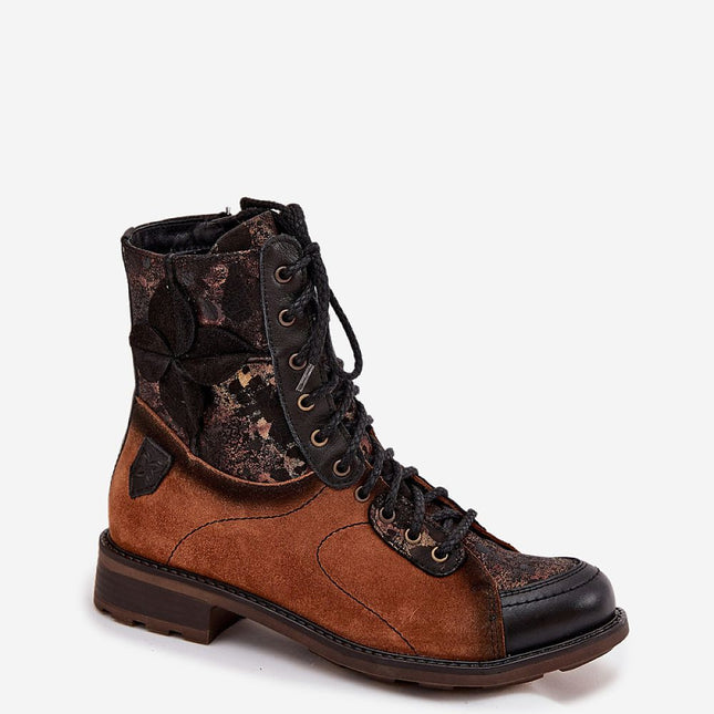 Maciejka Women's Leather Ankle Boots With Floral Side Detail - Très Elite