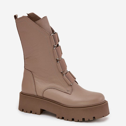 Women's Leather Platform Ankle Boots Durable Comfort Timeless Style - Très Elite
