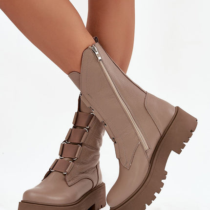 Women's Leather Platform Ankle Boots Durable Comfort Timeless Style - Très Elite