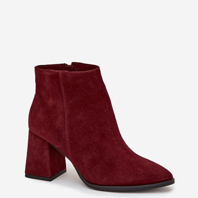 Women's Suede Ankle Boots With Block Heel For Autumn Winter - Très Elite