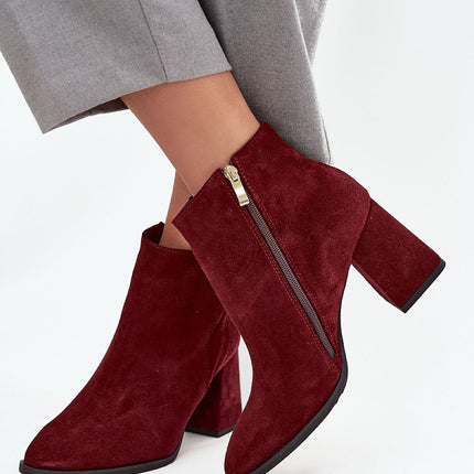 Women's Suede Ankle Boots With Block Heel For Autumn Winter - Très Elite