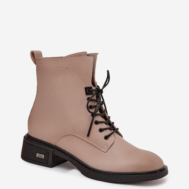Vinceza Women Natural Leather Ankle Boots With Low Heel And Zipper - Très Elite