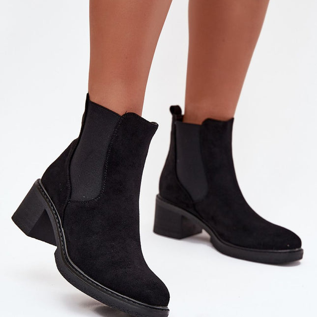 Womens Eco Suede Jodhpur Boots With Block Heel Slip On Ankle Riding Style - Très Elite
