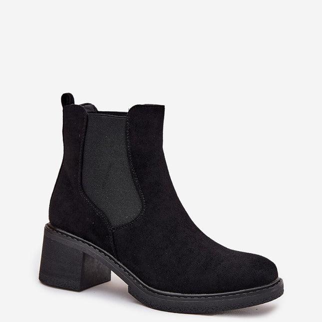 Womens Eco Suede Jodhpur Boots With Block Heel Slip On Ankle Riding Style - Très Elite