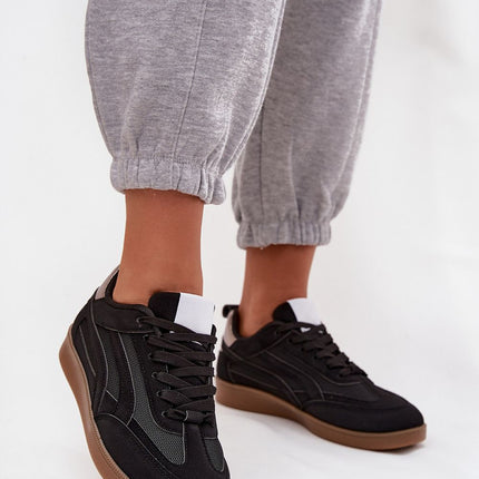 Women's Eco Leather Textile Sneakers With Rubber Sole And Removable Insole - Très Elite