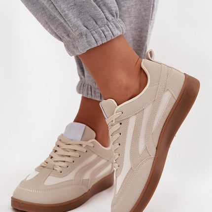 Women's Eco Leather Textile Sneakers With Rubber Sole And Removable Insole - Très Elite