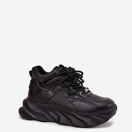 GOE Women's Leather Platform Sneakers With Lace Up Comfort - Très Elite