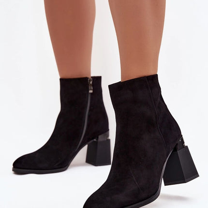 Women Suede Ankle Boots With Column Heel For Elegant Comfort - Très Elite