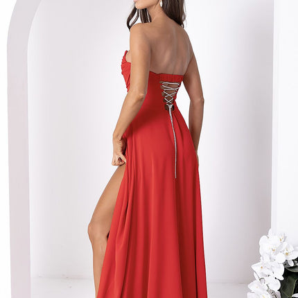 With You Elegant Long Dress with Pockets and Adjustable Straps