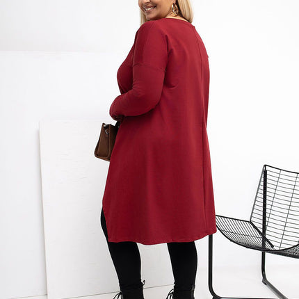 Plus Size Tunic With Asymmetrical Hem Draped Silhouette For Comfort - Très Elite